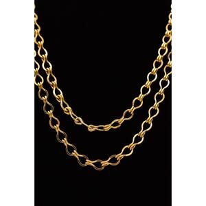 Anne Klein Vintage Chain Necklace Bright Gold Tone Chunky Signed 1980s BinBH